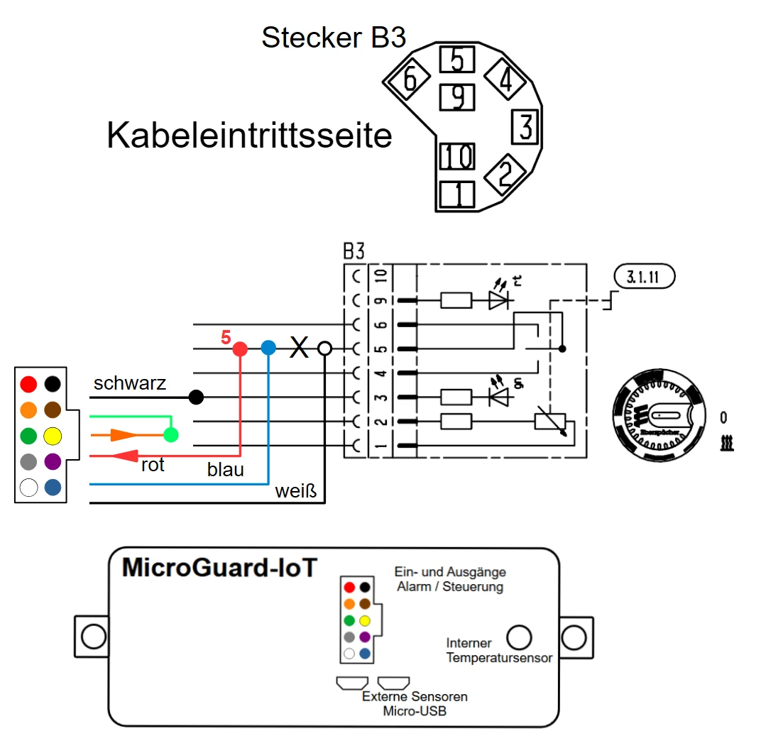 D8LC (1) Anschluss mit Temperaturregelung